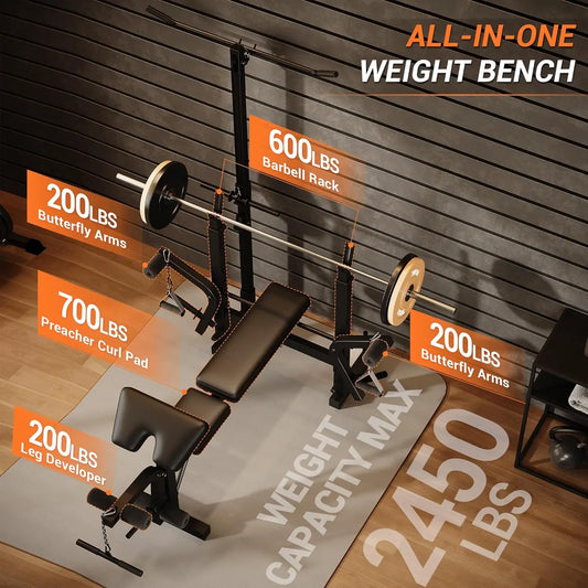 7 in 1 Strength Training Bench with Squat Rack — product image 2