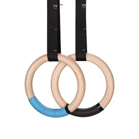 Gymnastics Rings – Adjustable Wooden Rings with Nylon Straps for Kids & Adults, 400kg Load Capacity,… — product image 2