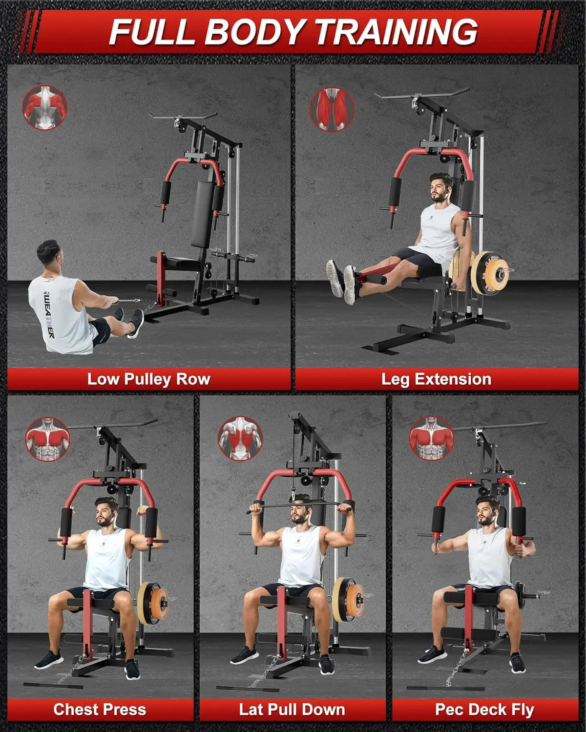 Home Gym Machine – Full Body Strength Training Equipment with Chest Press, LAT Pulldown, Leg… — product image 6