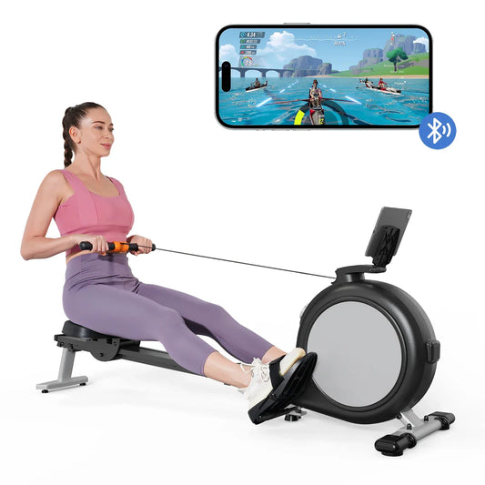 Magnetic Rowing Machine for Home – 32 Level Adjustable Resistance Cardio Trainer with LED Monitor and… — product image 2