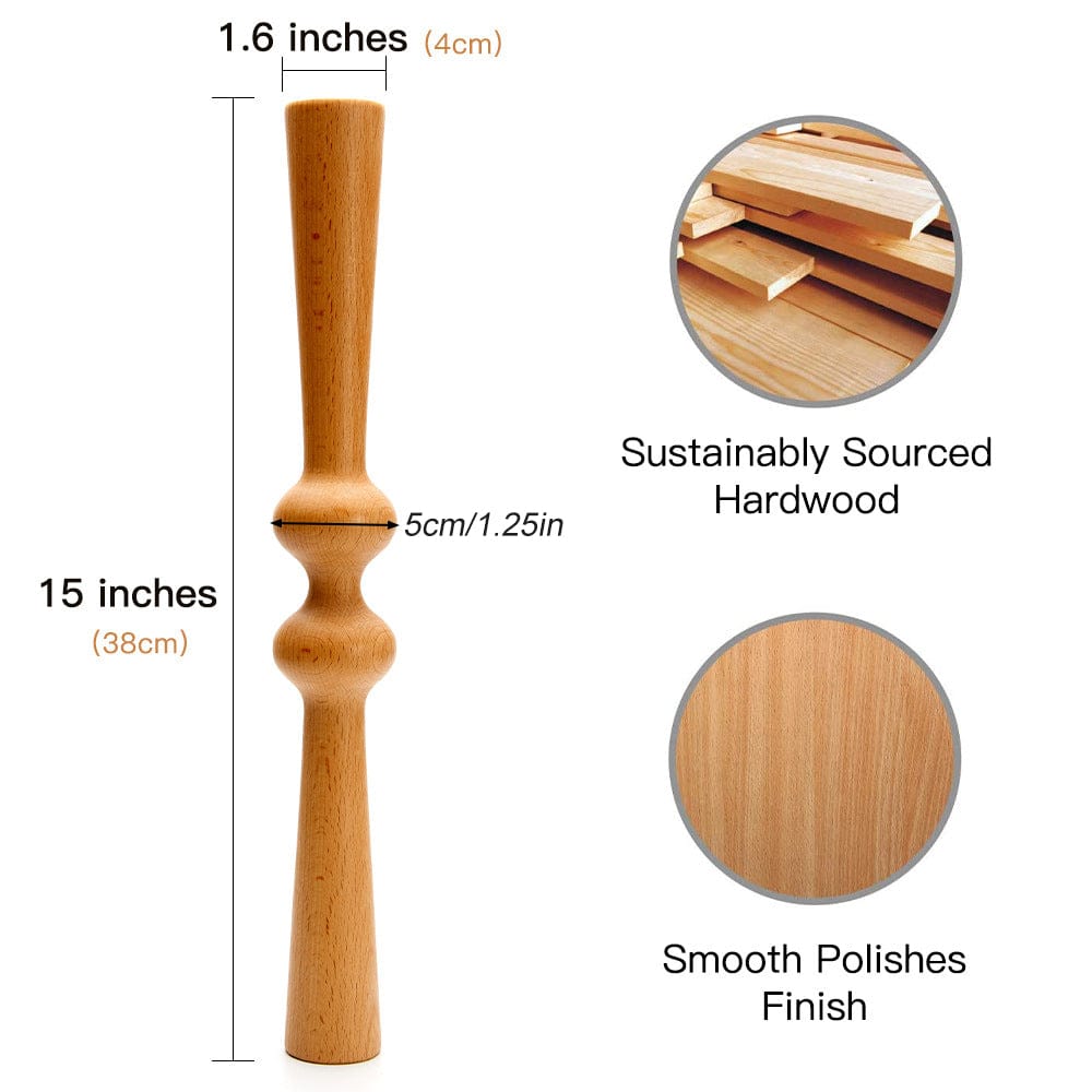 Wood Back Roller for Muscle Recovery, Spine Alignment & Pain Relief, Manual Back Massager, Deep… — product image 11