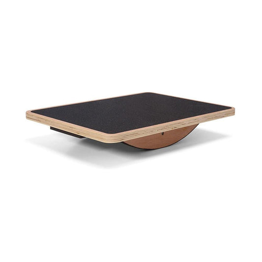 Wooden Balance Board — Wooden Balance Trainer model, wooden wobble board angled view