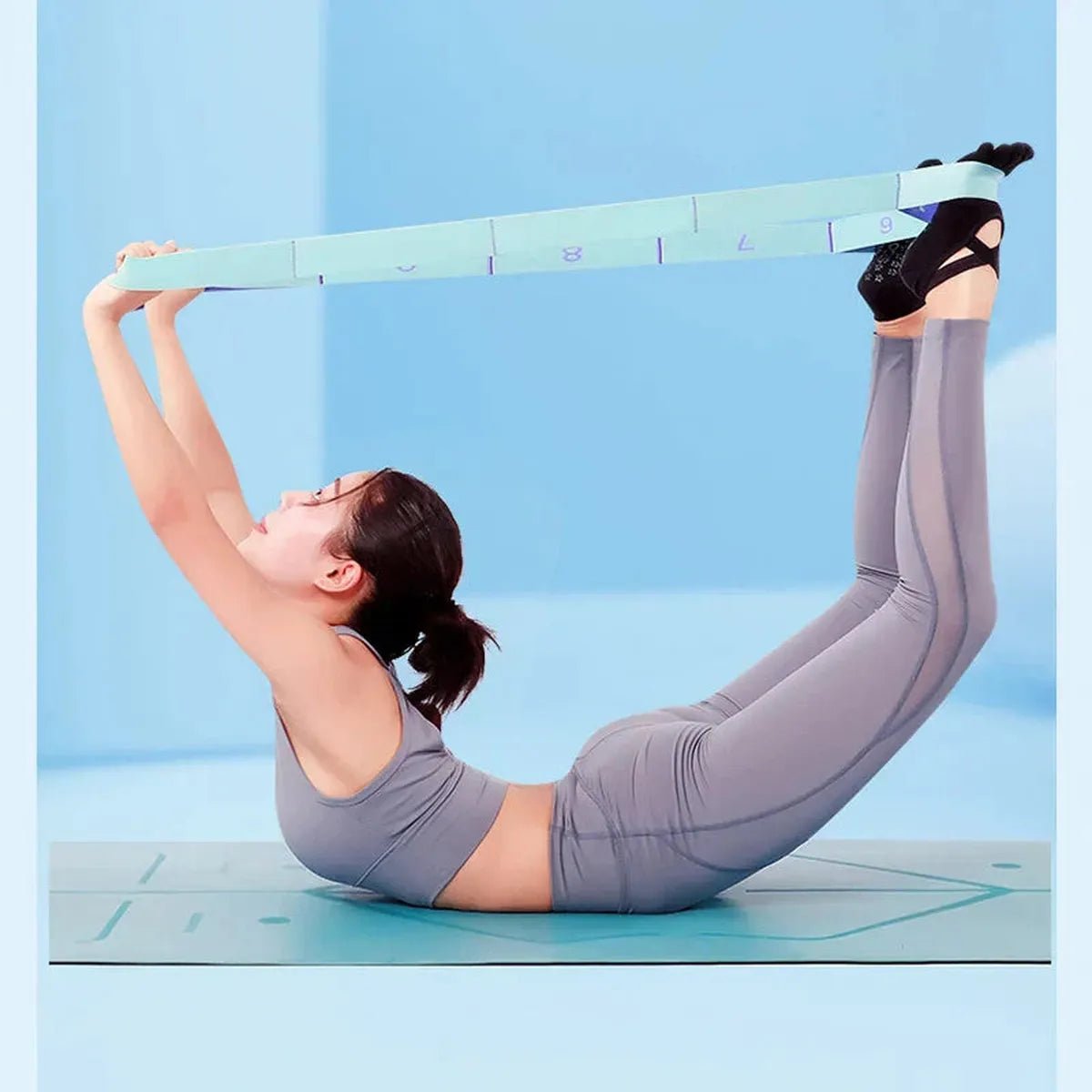 Elastic Resistance Band with Numbered Grids for Yoga - Darian Fits