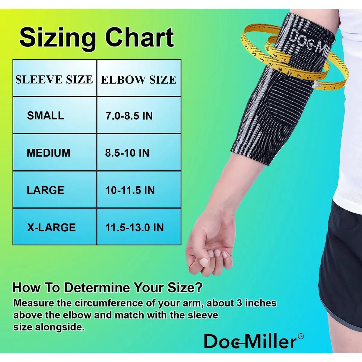 Elbow Compression Sleeve Elastic Breathable Support Single Piece - Darian Fits