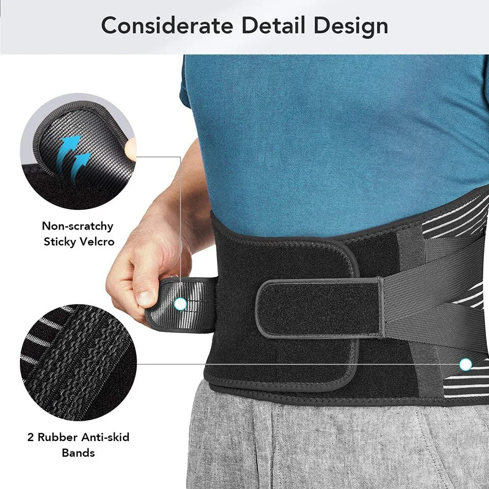 Lower Back Brace with 6 Stays – Orthopedic Lumbar Support Belt for Gym, Pain Relief, Anti-Skid… — product image 6