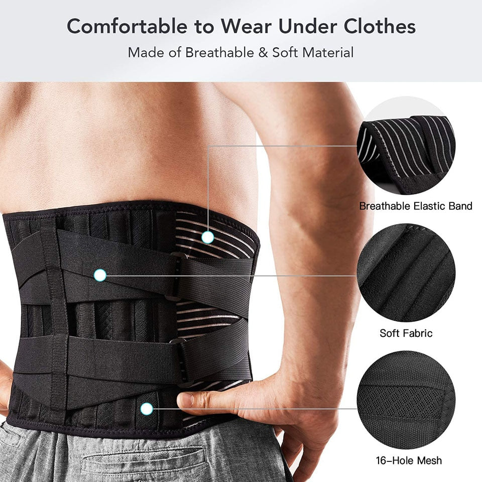 Lower Back Brace with 6 Stays – Orthopedic Lumbar Support Belt for Gym, Pain Relief, Anti-Skid… — product image 7