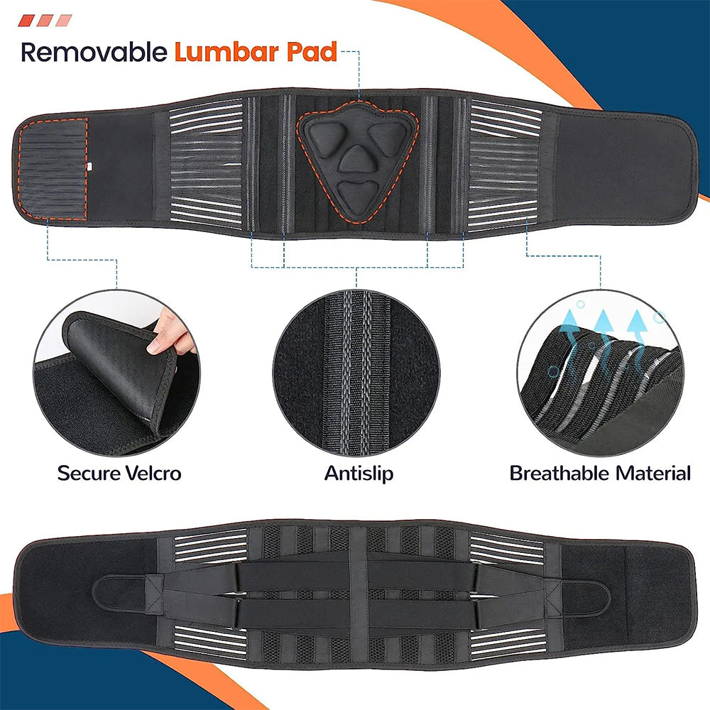 Lower Back Brace with 6 Stays – Orthopedic Lumbar Support Belt for Gym, Pain Relief, Anti-Skid… — product image 12