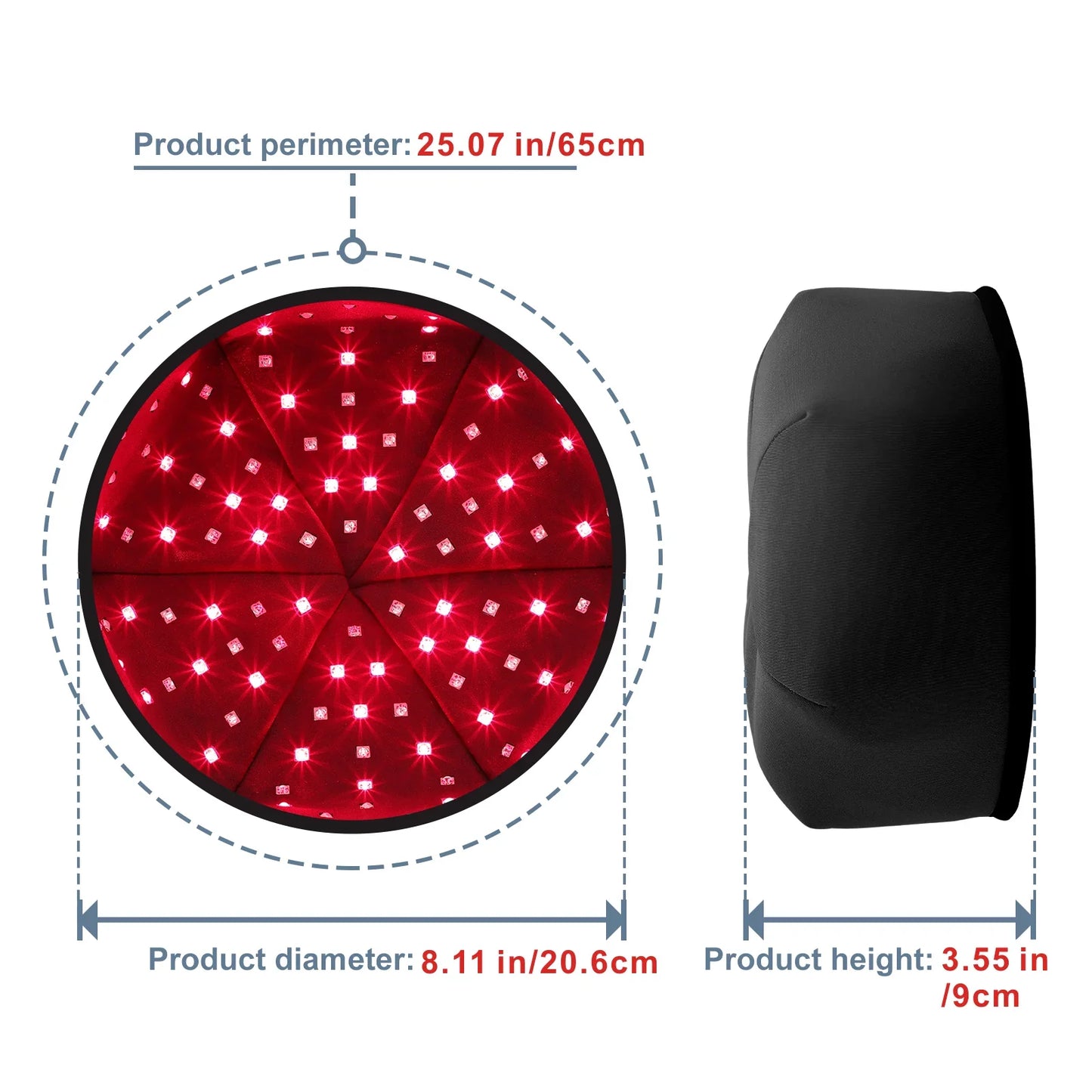 660nm & 830nm LED Light Cap – Red & Near-Infrared Wearable Hat for Scalp Comfort and Relaxation Use — product image 6