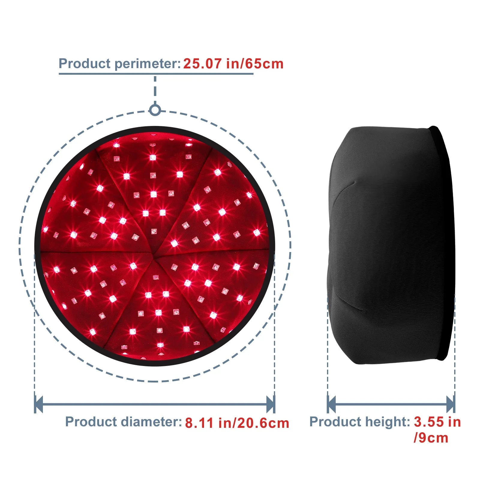 660nm & 830nm LED Light Cap – Red & Near-Infrared Wearable Hat for Scalp Comfort and Relaxation Use — product image 6