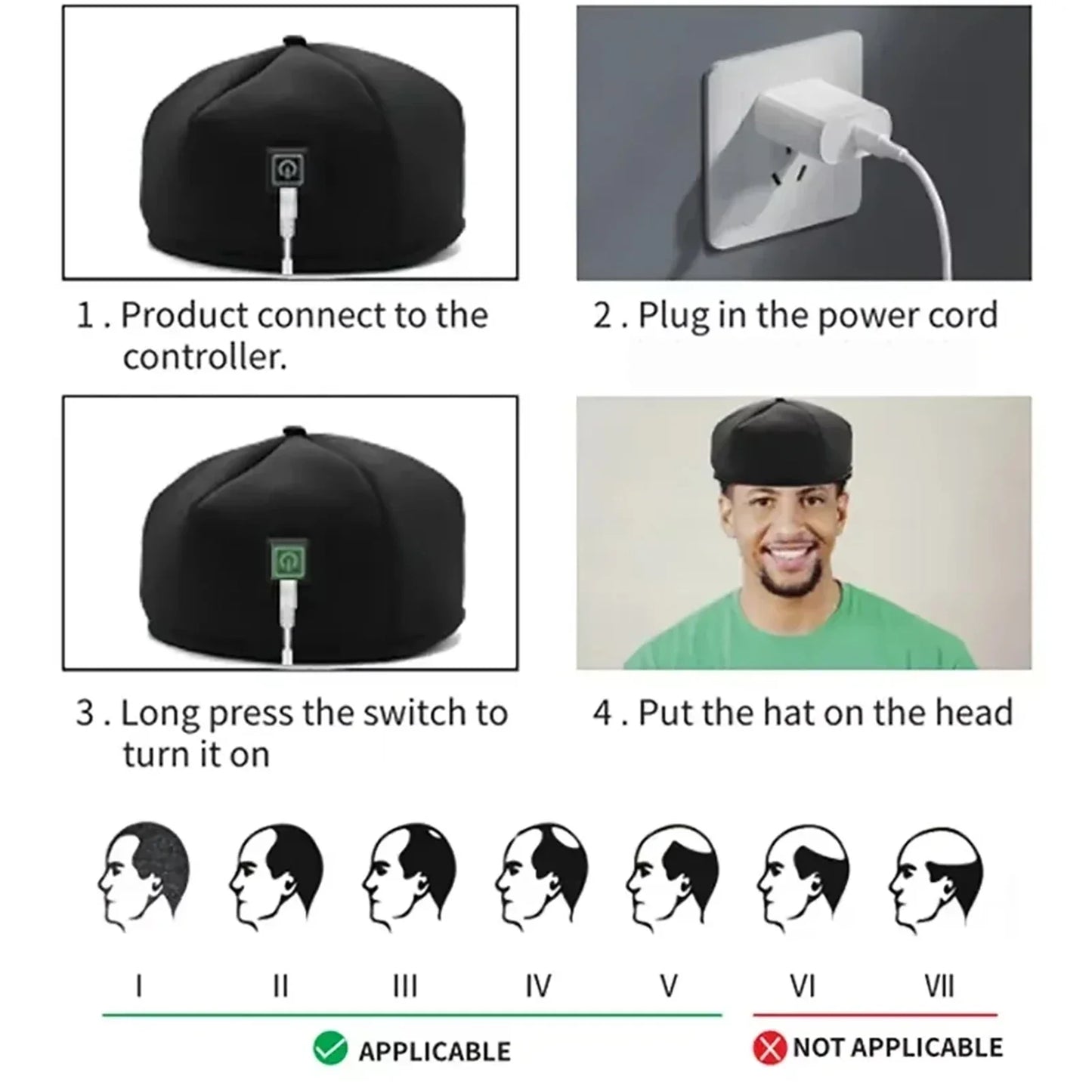 660nm & 830nm LED Light Cap – Red & Near-Infrared Wearable Hat for Scalp Comfort and Relaxation Use — product image 9