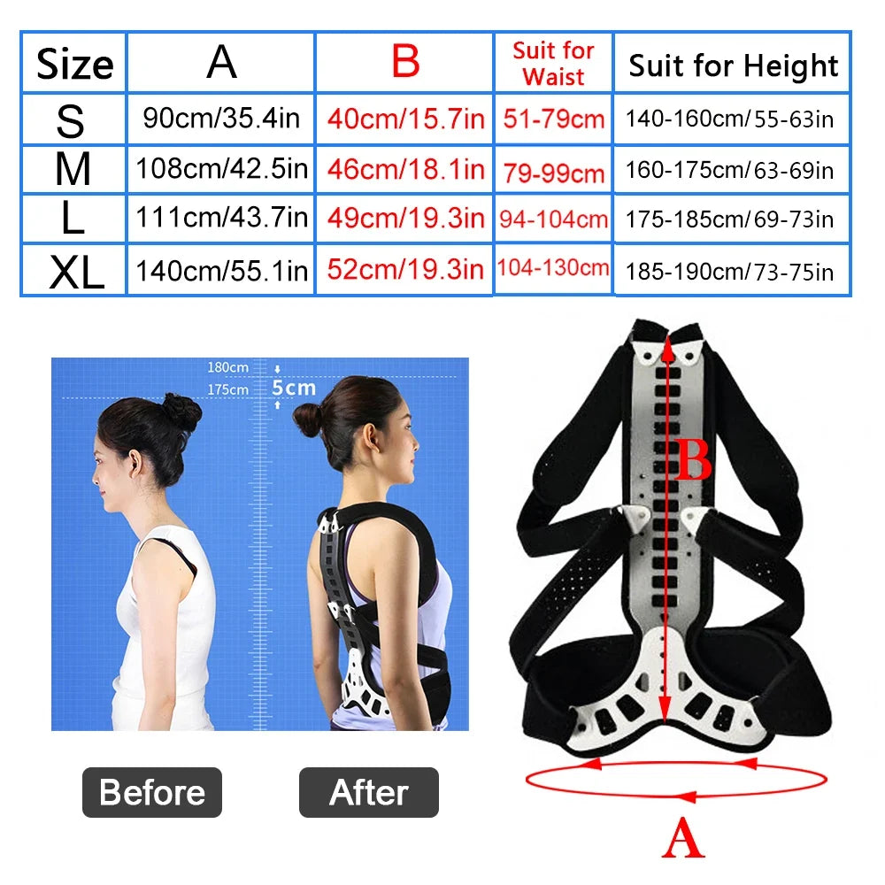 Adjustable Back Brace Posture Corrector for Scoliosis & Hunchback Relief — product image 6