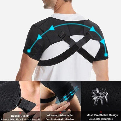 Adjustable Shoulder Brace for Sports, Back Pain Relief, Compression Support, Double Bandage Strap,… — product image 1