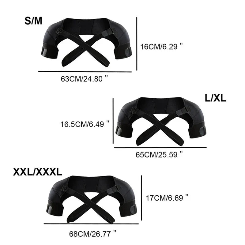 Adjustable Shoulder Brace for Sports, Back Pain Relief, Compression Support, Double Bandage Strap,… — product image 4