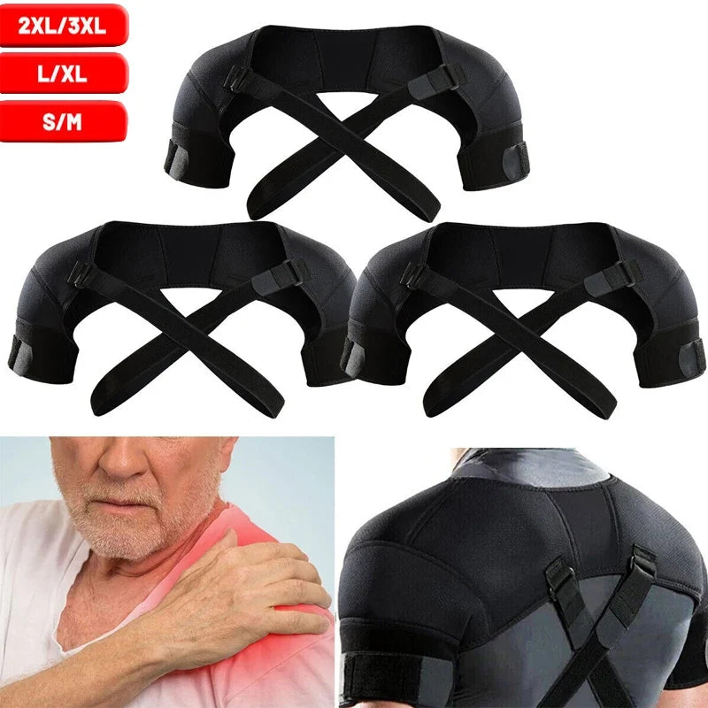 Adjustable Shoulder Brace for Sports, Back Pain Relief, Compression Support, Double Bandage Strap,… — product image 7