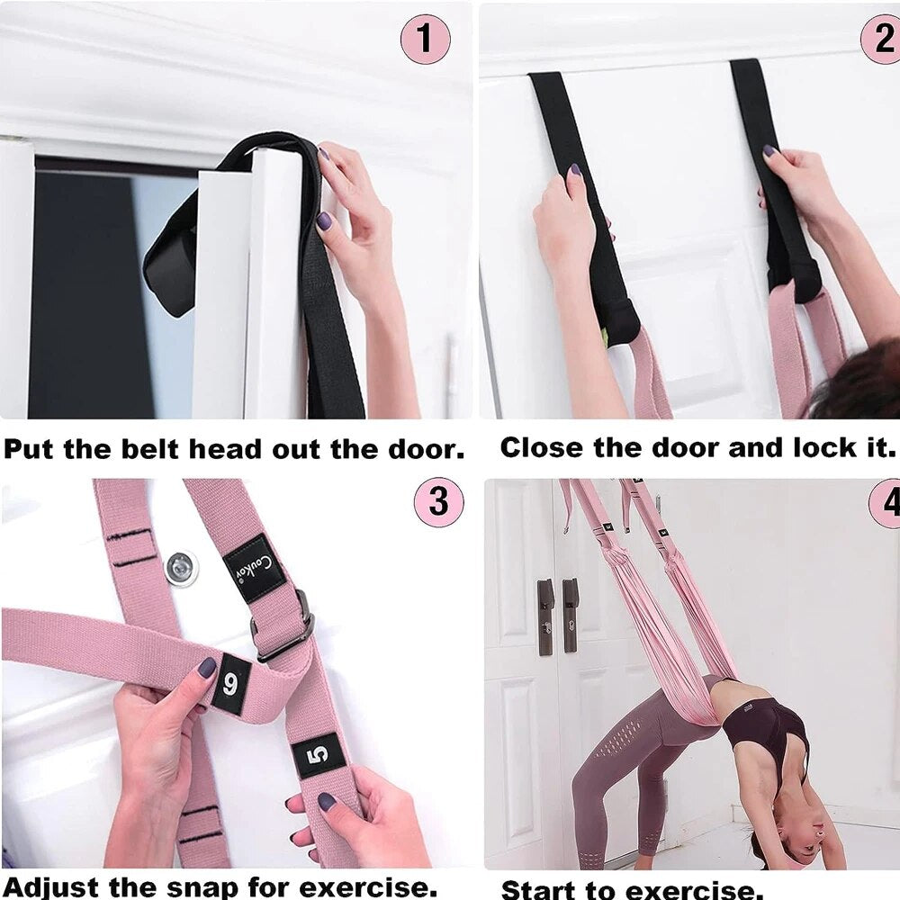 Aerial Yoga Strap – Adjustable Stretching & Inversion Belt for Leg Splits, Flexibility Training, with… — product image 10