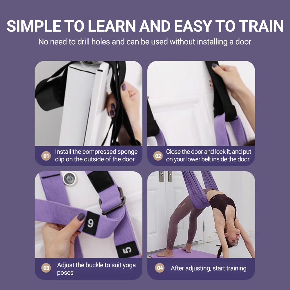 Aerial Yoga Strap – Adjustable Stretching & Inversion Belt for Leg Splits, Flexibility Training, with… — product image 7