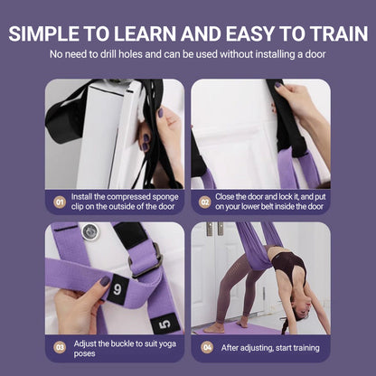Aerial Yoga Strap – Adjustable Stretching & Inversion Belt for Leg Splits, Flexibility Training, with… — product image 7