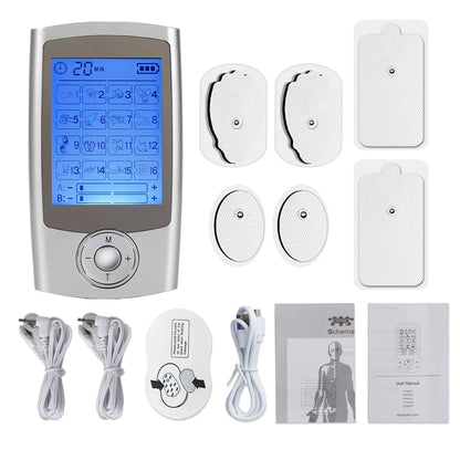 Dual-Channel Electric Pulse Massager – Rechargeable EMS/TENS Stimulation Device with 16 Modes, LCD… — product image 10