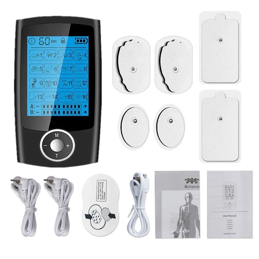 Dual-Channel Electric Pulse Massager – Rechargeable EMS/TENS Stimulation Device with 16 Modes, LCD… — product image 2