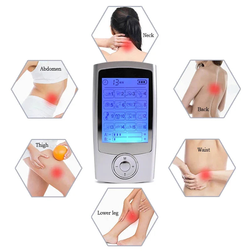 Dual-Channel Electric Pulse Massager – Rechargeable EMS/TENS Stimulation Device with 16 Modes, LCD… — product image 4