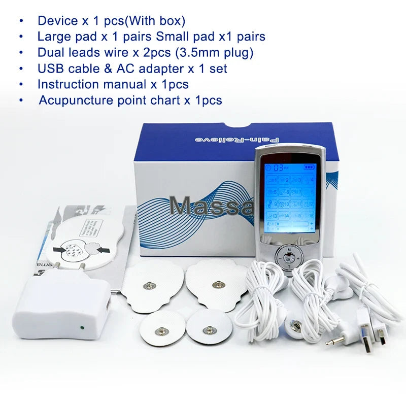 Dual-Channel Electric Pulse Massager – Rechargeable EMS/TENS Stimulation Device with 16 Modes, LCD… — product image 7