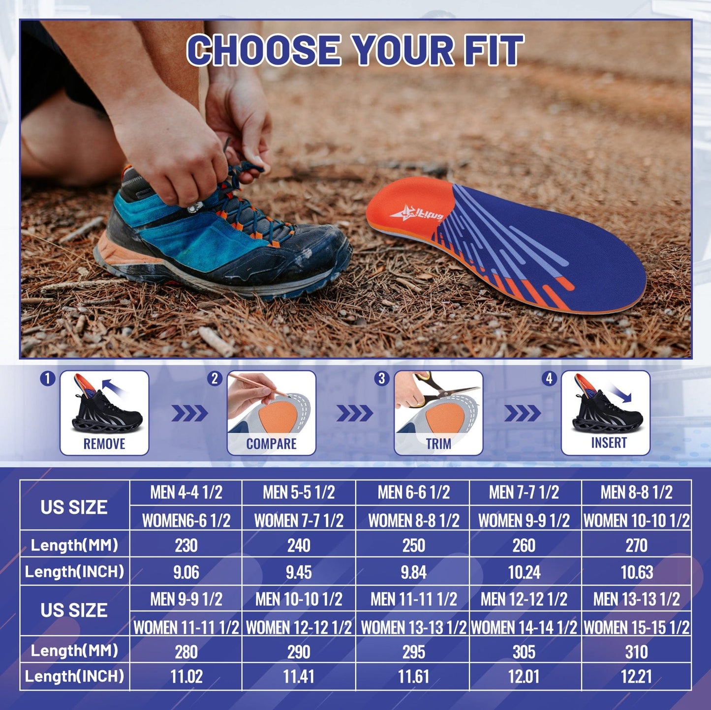 High Arch Support Orthopedic Insoles for Plantar Fasciitis Relief — product image 4