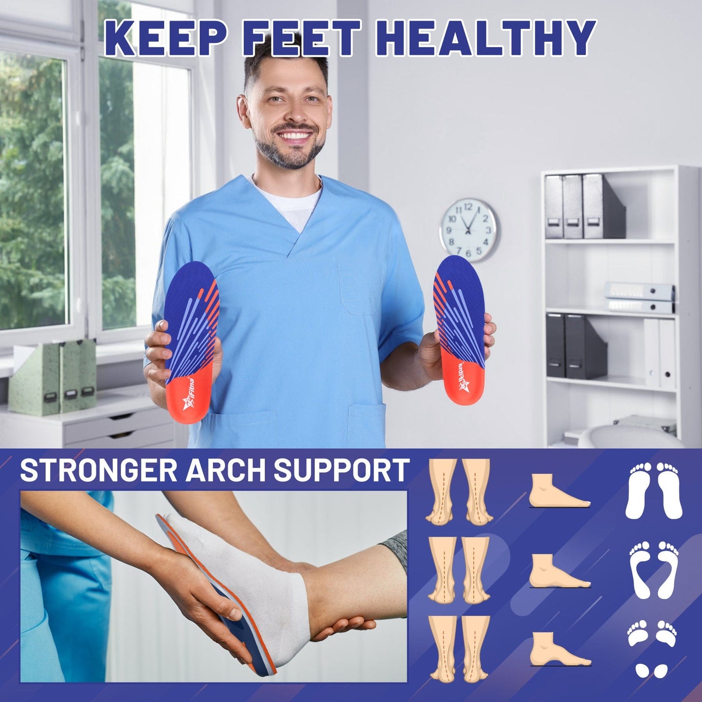 High Arch Support Orthopedic Insoles for Plantar Fasciitis Relief — product image 5