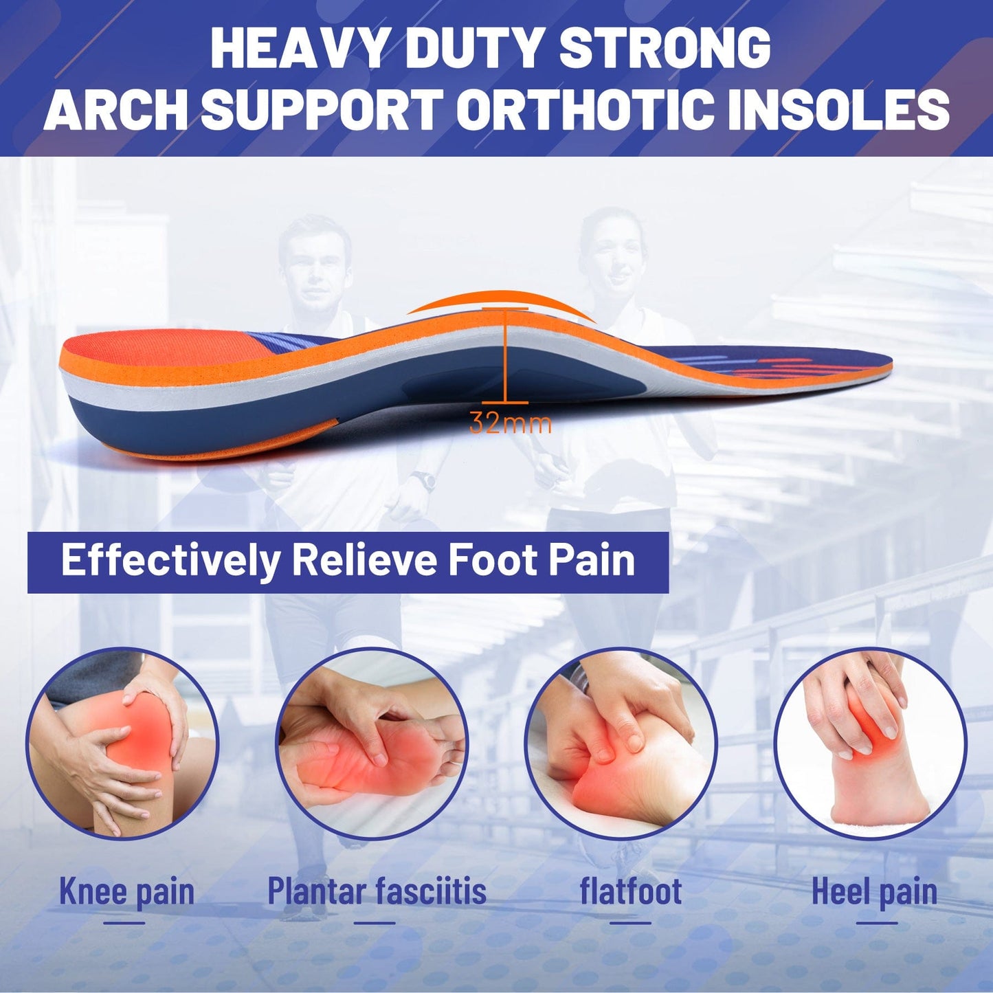 High Arch Support Orthopedic Insoles for Plantar Fasciitis Relief — product image 8