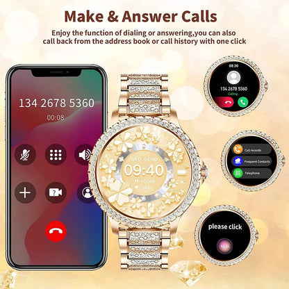 Luxury Women's Smartwatch – Heart Rate, Blood Oxygen, Sleep Monitoring, Bluetooth Call, Diamond… — product image 10