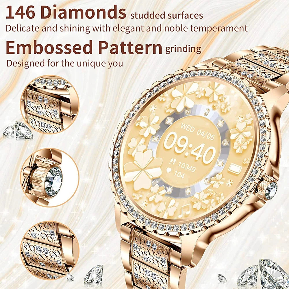 Luxury Women's Smartwatch – Heart Rate, Blood Oxygen, Sleep Monitoring, Bluetooth Call, Diamond… — product image 11