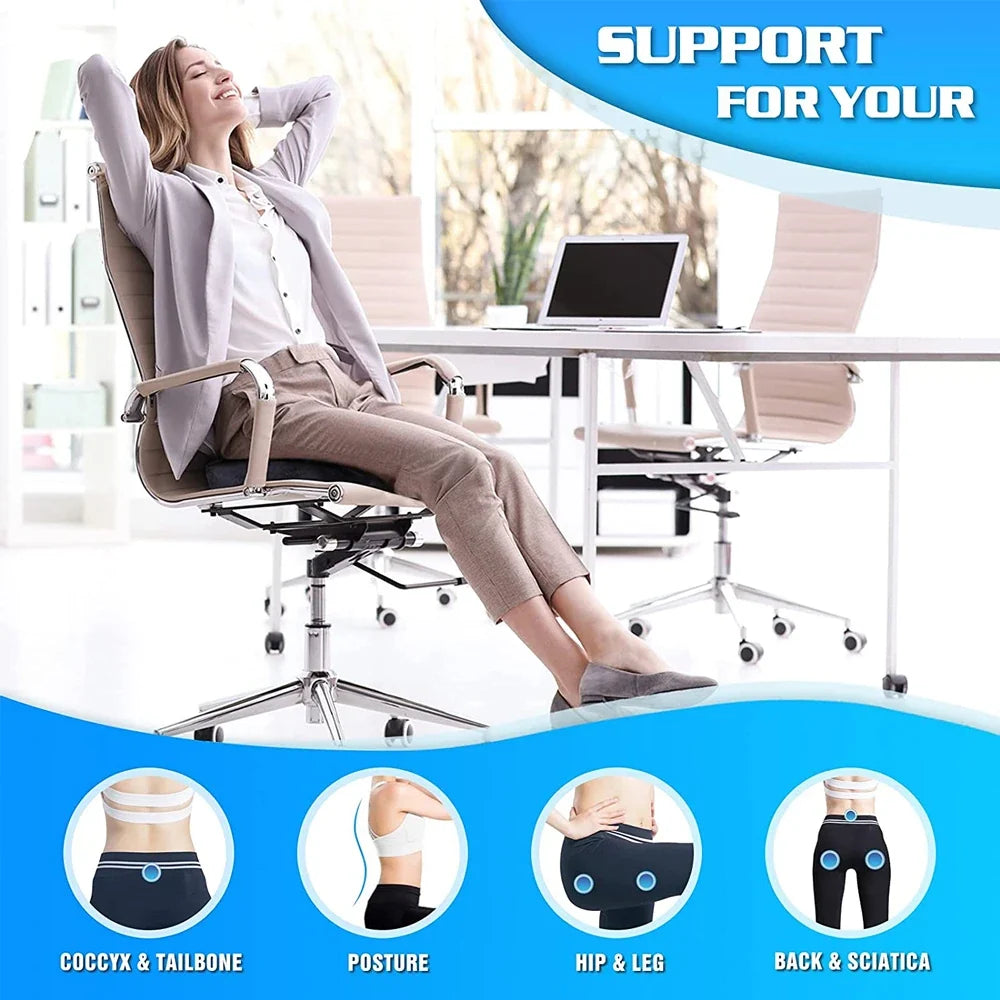 Non-Slip Gel & Memory Foam Cushion – Ergonomic Coccyx Support for Office Chairs, Cars, and Long… — product image 11