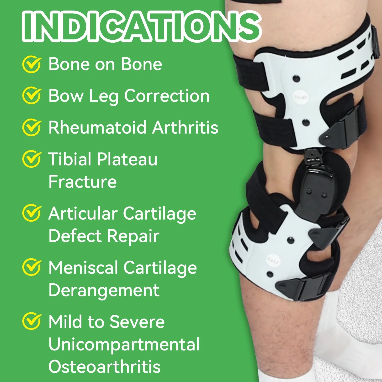 OA Unloader Knee Brace – Adjustable Hinged Support with Medial Offloading and Range of Motion Control — product image 7