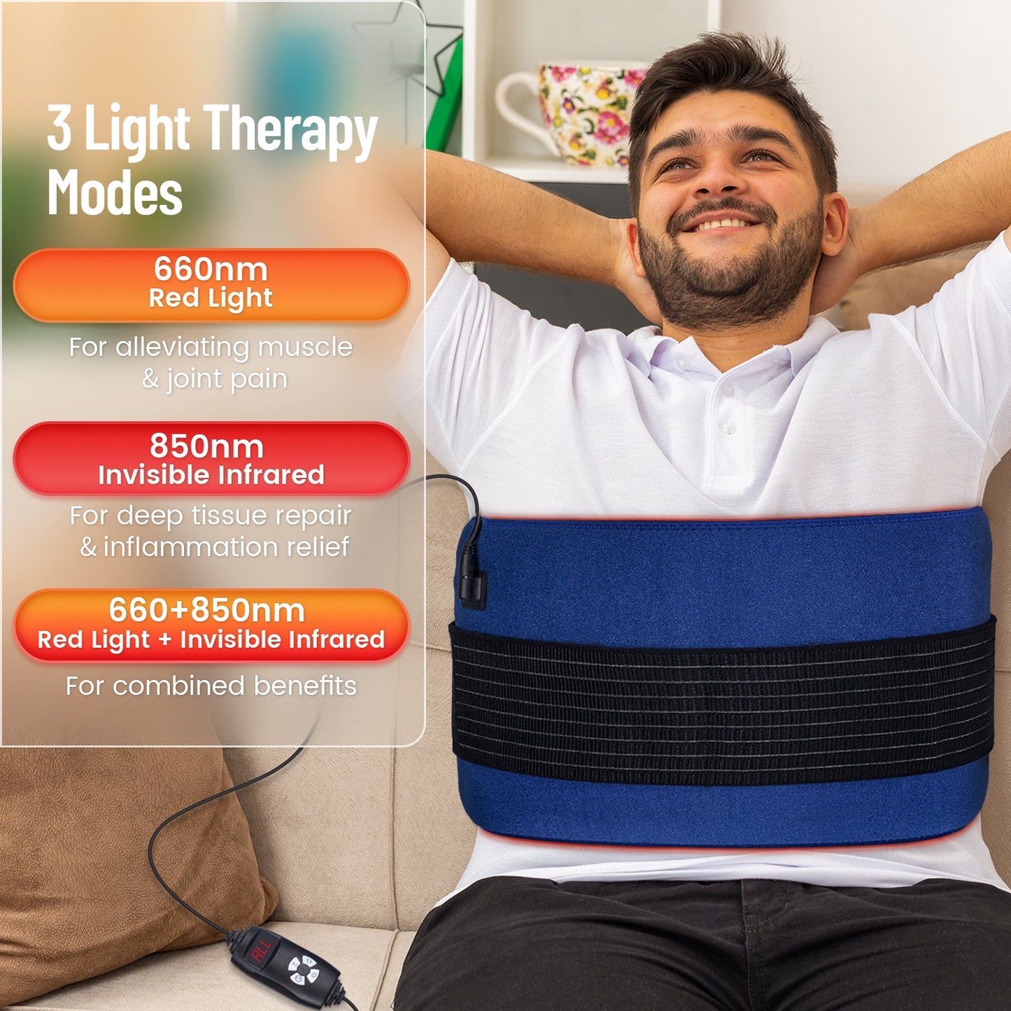 Red & Infrared Therapy Belt for Body Pain Relief & Slimming — product image 5