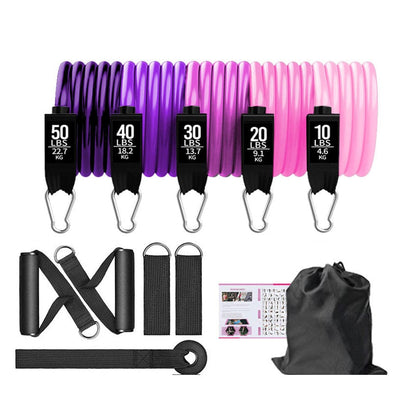 Resistance Band Set – 5 Tube Fitness Bands with Handles, Ankle Straps & Door Anchor for Full-Body… — product image 3