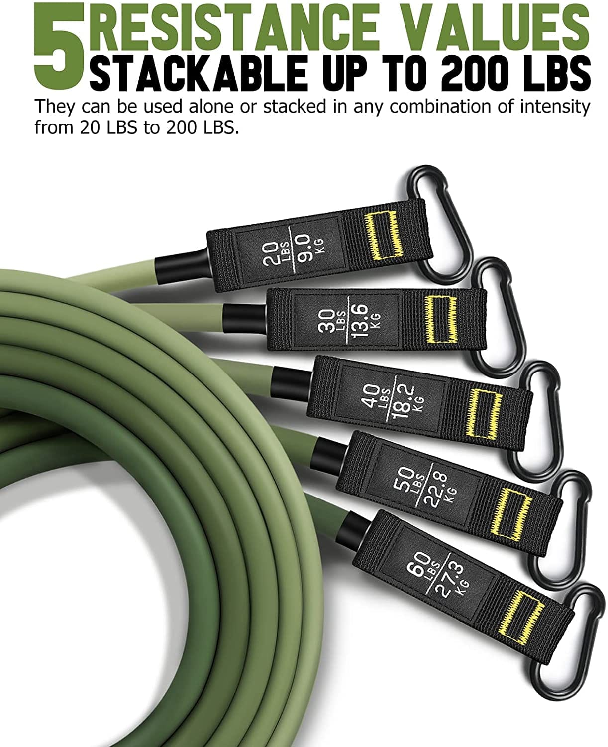 Resistance Band Set – 5 Tube Fitness Bands with Handles, Ankle Straps & Door Anchor for Full-Body… — product image 10
