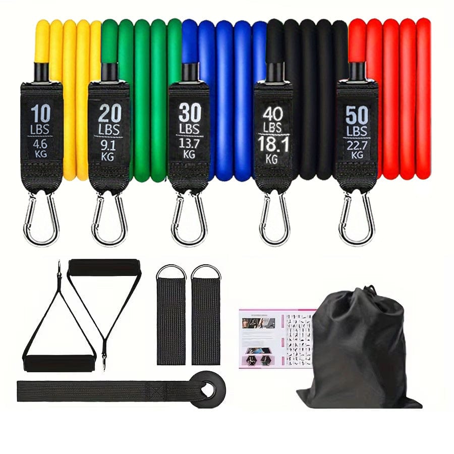Resistance Band Set – 5 Tube Fitness Bands with Handles, Ankle Straps & Door Anchor for Full-Body… — product image 4