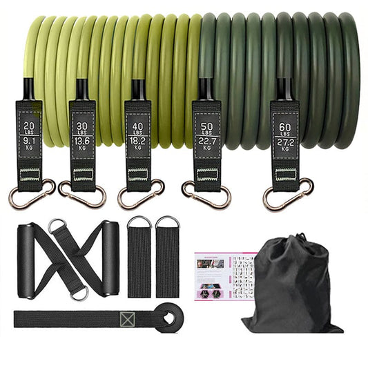 Resistance Band Set – 5 Tube Fitness Bands with Handles, Ankle Straps & Door Anchor for Full-Body… — product image 2