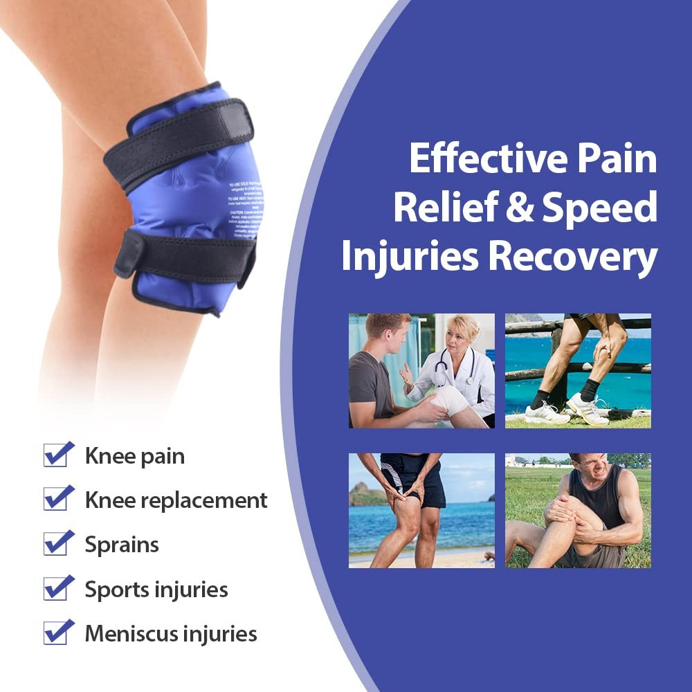 Reusable Knee Ice Pack Wrap – Hot Cold Compress Therapy for Pain Relief, Gel Knee Support for… — product image 6