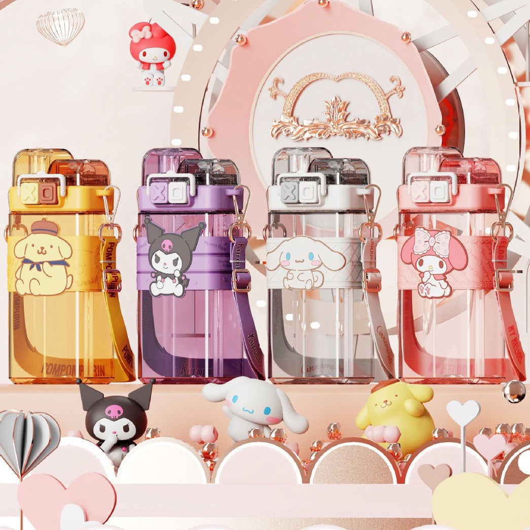 Sanrio Cartoon Water Bottle – 520ML Double Drink Cup – Large Capacity Plastic Bottle for Students –… — product image 7
