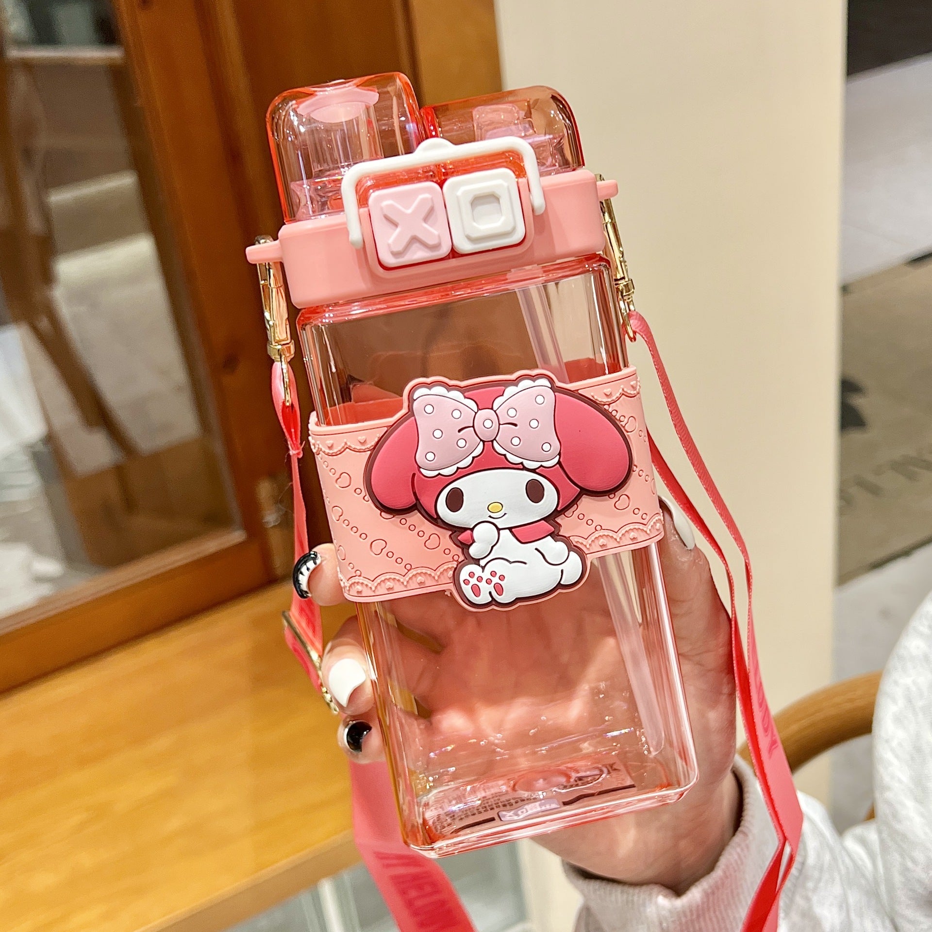 Sanrio Cartoon Water Bottle – 520ML Double Drink Cup – Large Capacity Plastic Bottle for Students –… — product image 3