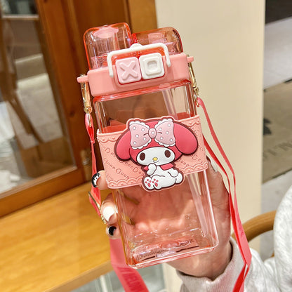Sanrio Cartoon Water Bottle – 520ML Double Drink Cup – Large Capacity Plastic Bottle for Students –… — product image 3
