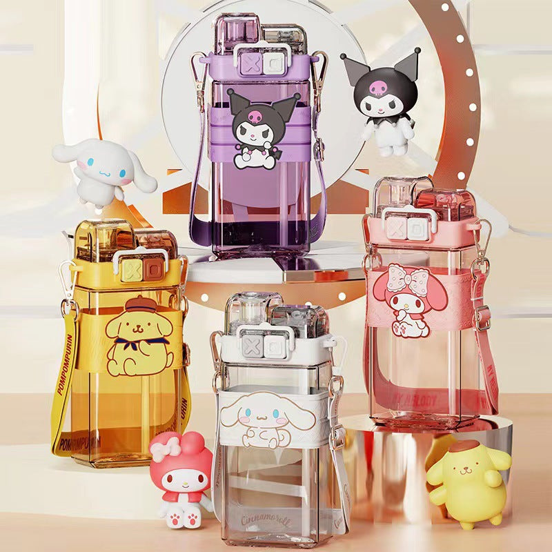 Sanrio Cartoon Water Bottle – 520ML Double Drink Cup – Large Capacity Plastic Bottle for Students –… — product image 8
