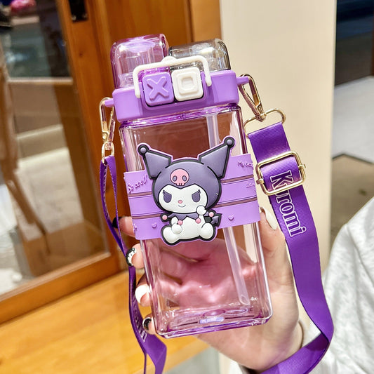 Sanrio Cartoon Water Bottle – 520ML Double Drink Cup – Large Capacity Plastic Bottle for Students –… — product image 2