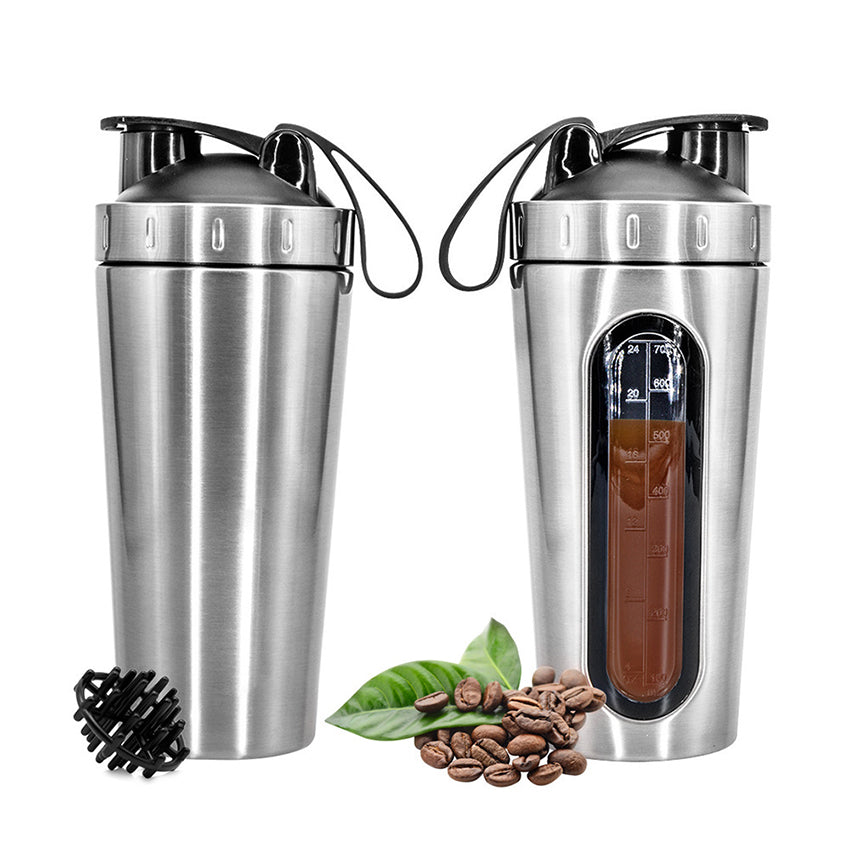Stainless Steel Sports Shaker Bottle – 700ML Protein Mixer with Scale – Leak-Proof Gym Fitness Water… — product image 3