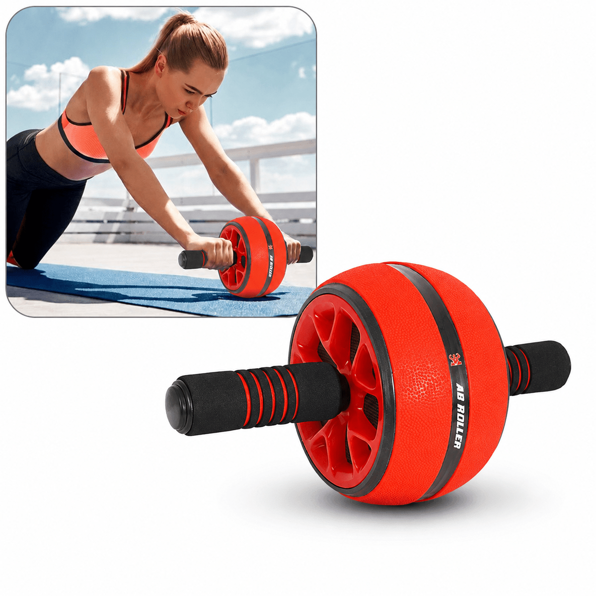 Ab Wheel Roller with Stainless Steel Core & Kneeling Pad - Darian Fits