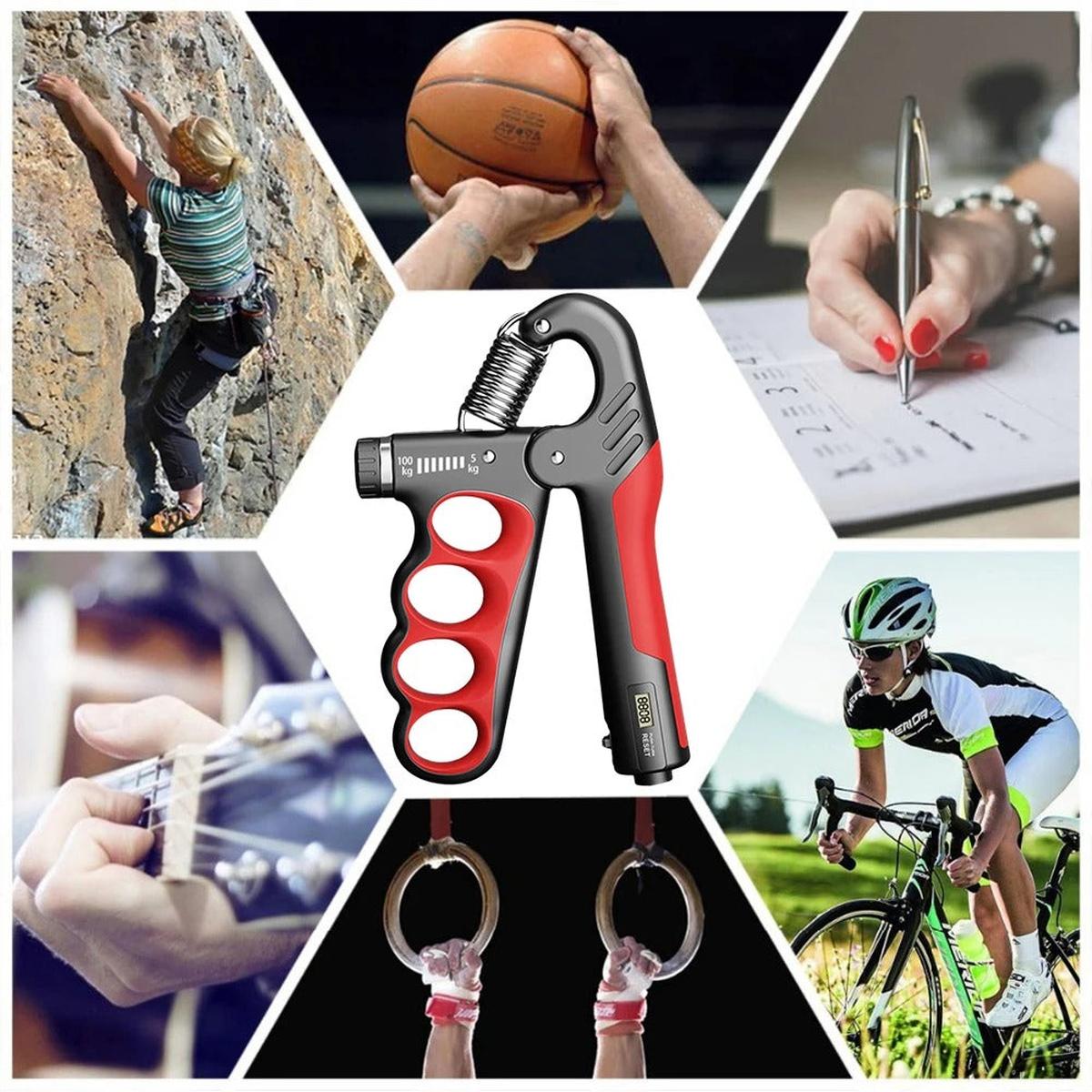 Adjustable Steel Hand Grip Strengthener 5 - 100kg with Counter - Darian Fits