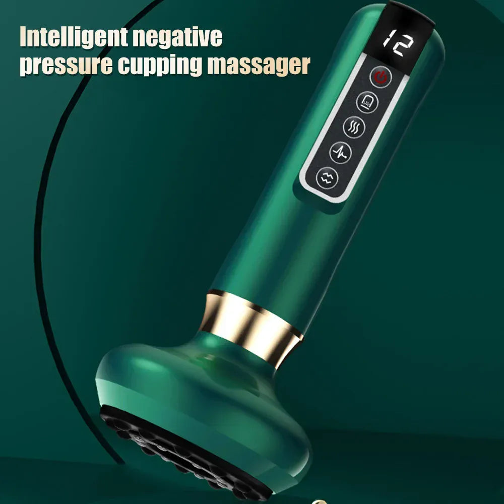 Electric Cupping Massager — green negative-pressure massager detail