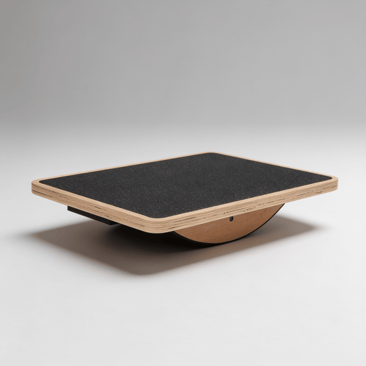 360 wobble balance board with wooden top and rubber base