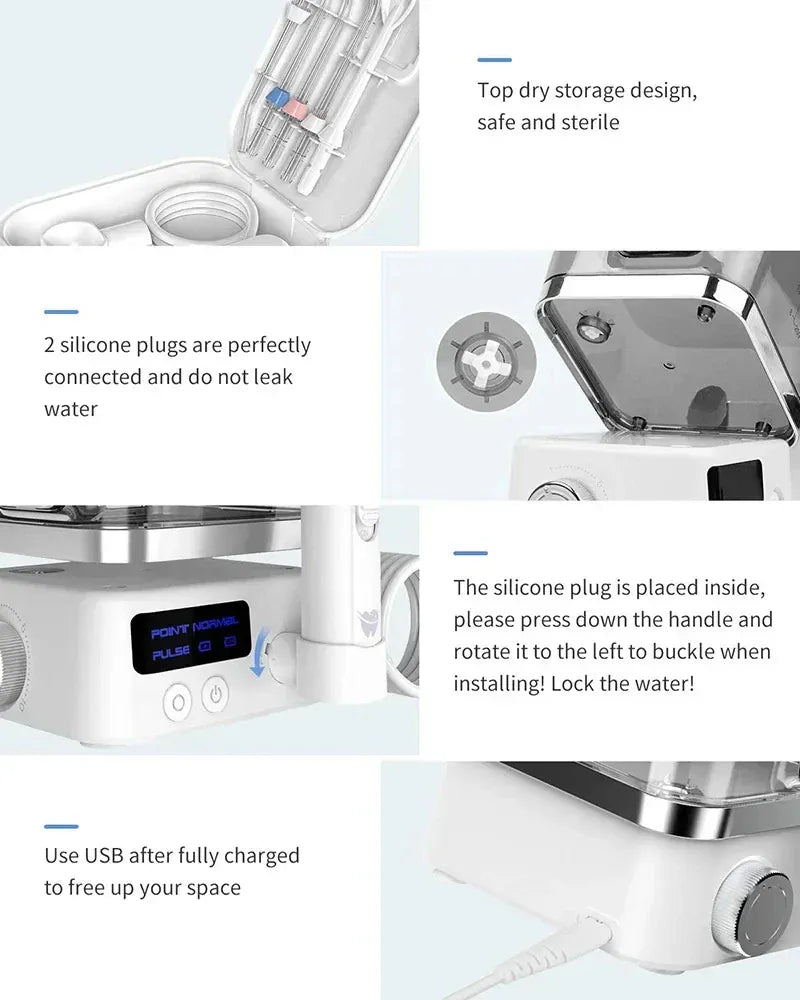 600ML Oral Irrigator – Multifunction Electric Water Flosser with 10 Modes and IPX7 Waterproof Design — product image 6