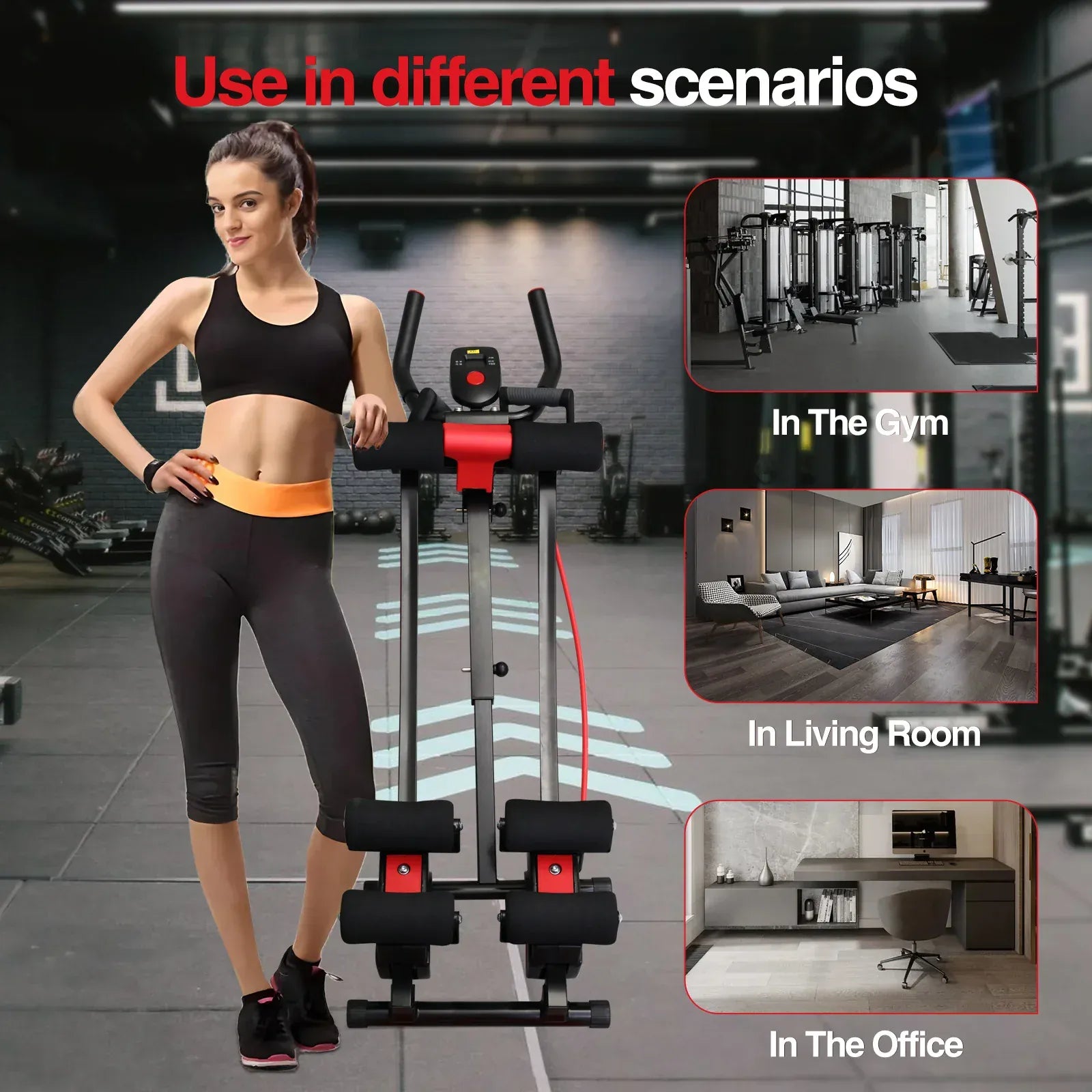 Ab Machine Monorail Cruncher – Adjustable Height Core Trainer with 4 Resistance Levels and 440 lb… — product image 6